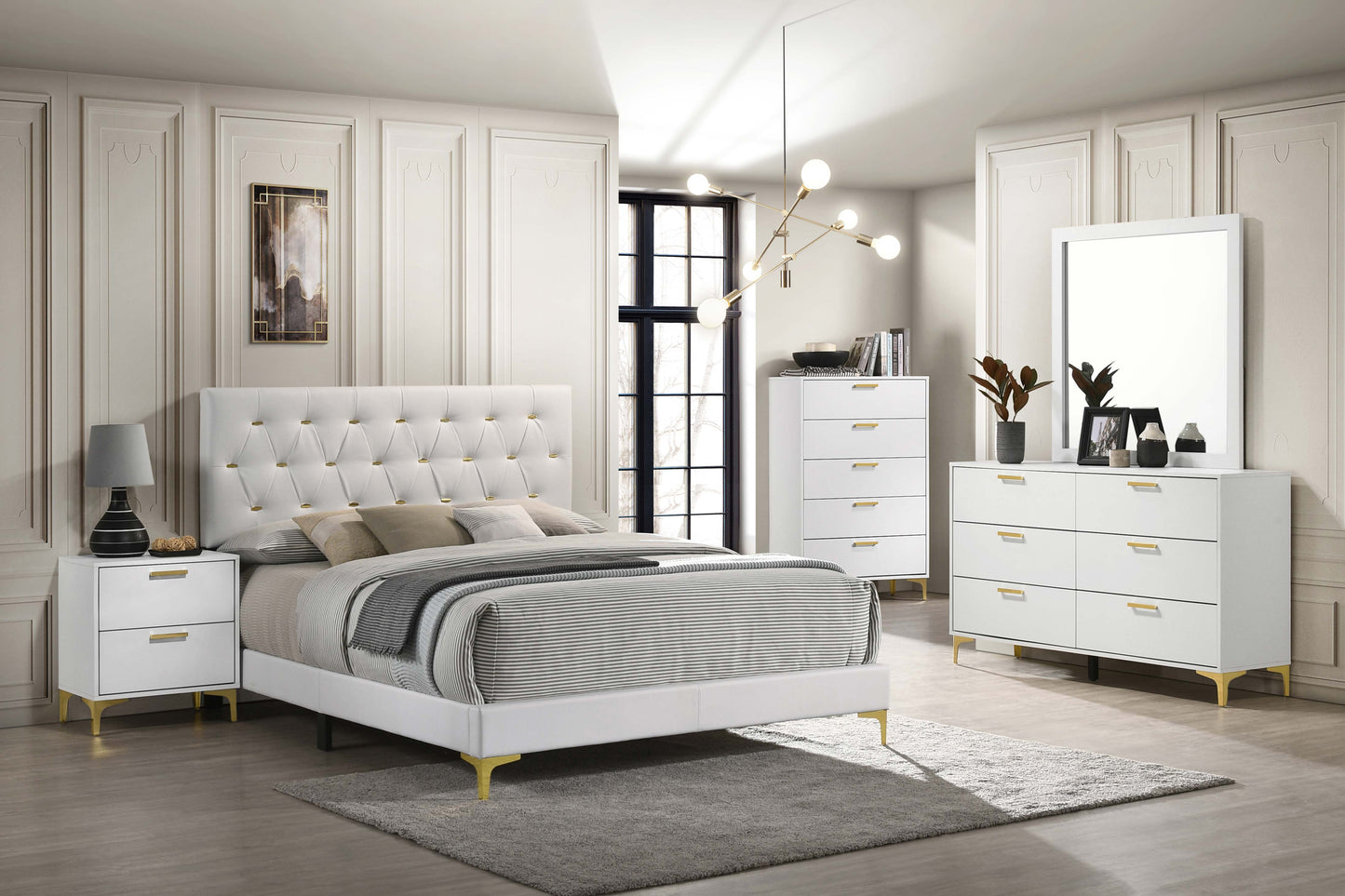 Kendall Upholstered Queen Panel Bed White