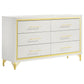Lucia 4-piece Queen Bedroom Set Beige and White