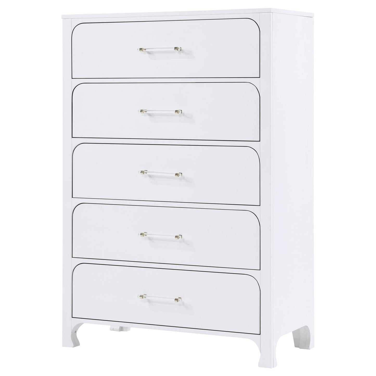 Anastasia 5-drawer Bedroom Chest Pearl White