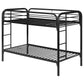 Morgan Metal Twin Over Twin Bunk Bed Black