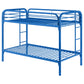 Morgan Metal Twin Over Twin Bunk Bed Blue