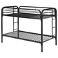Morgan Metal Twin Over Twin Bunk Bed Black