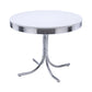 Retro Round 42-inch Wood Top Dining Table White and Chrome