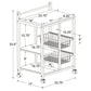 Kelvin 2-shelf Mobile Kitchen Cart Natural Brown and White