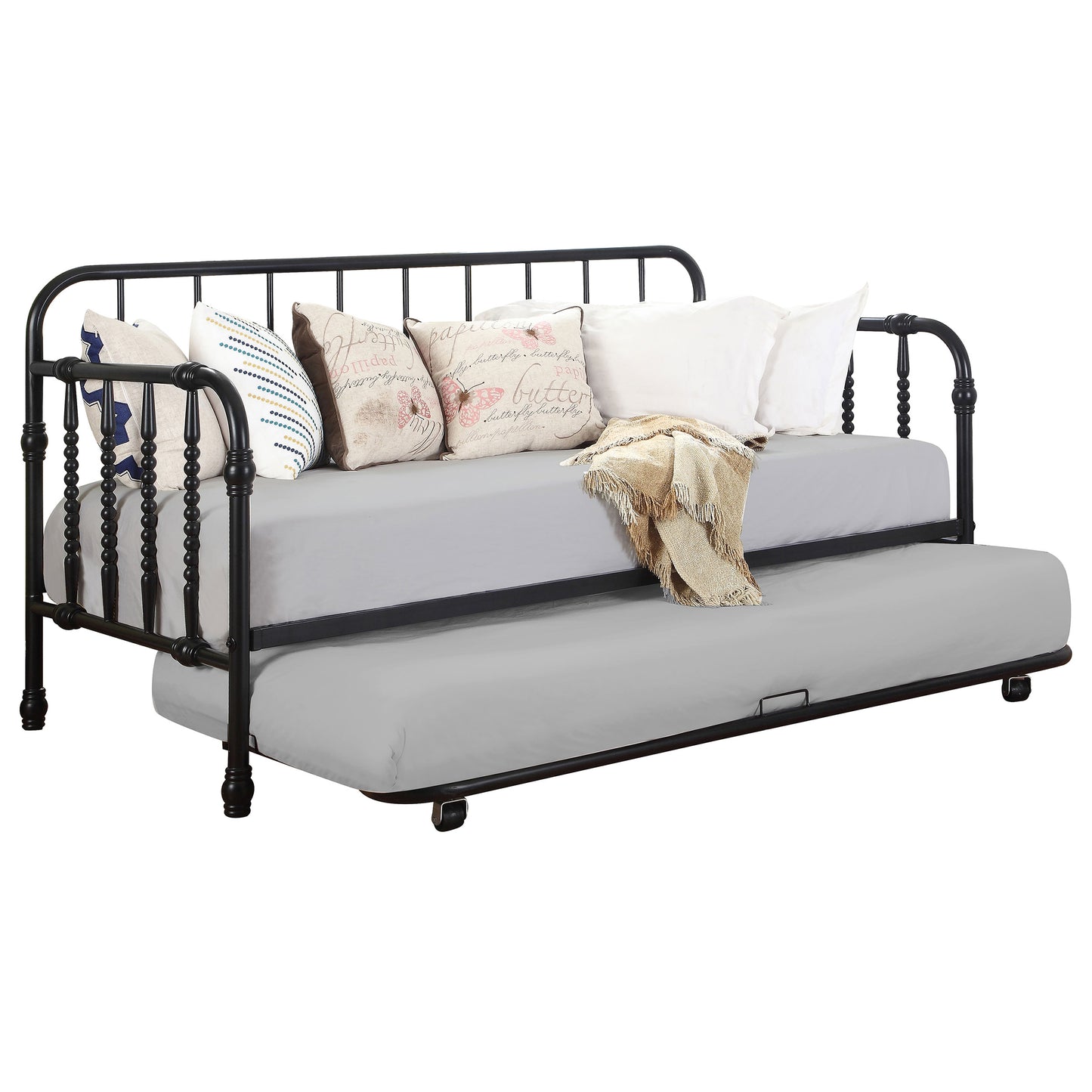 Marina Twin Metal Daybed with Trundle Black