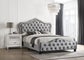 Bella Upholstered Eastern King Panel Bed Grey