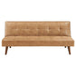 Jenson Upholstered Tufted Convertible Sofa Bed Saddle Brown