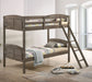 Flynn Twin Over Twin Bunk Bed Weathered Brown
