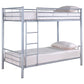 Hayward Metal Twin Over Twin Bunk Bed Silver