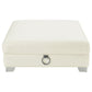 Chaviano Square Upholstered Ottoman Pearl White