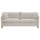 Corliss Upholstered Curved Track Arm Sofa Beige