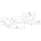 Persia Upholstered Track Arm Sectional Sofa Grey