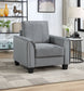 Davis Upholstered Rolled Arm Accent Chair Grey