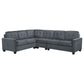 Georgina 4-piece Upholstered Modular Sectional Steel Grey