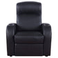 Cyrus Upholstered Track Arm Recliner Black