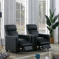 Toohey Upholstered Home Theater Push Back Recliner Black