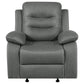 Nova Upholstered Padded Arm Glider Recliner Dark Grey
