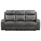 Raelynn 2-piece Upholstered Reclining Sofa Set Grey