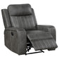 Raelynn Upholstered Track Arm Recliner Grey