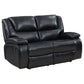 Camila Upholstered Motion Reclining Loveseat Black