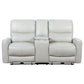 Greenfield Upholstered Power Reclining Loveseat with Console Ivory