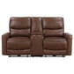 Greenfield Upholstered Power Reclining Loveseat Saddle Brown