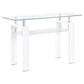 Dyer Rectangular Glass Top Sofa Table With Shelf White