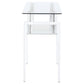 Dyer Rectangular Glass Top Sofa Table With Shelf White