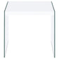 Opal Square Glass Frame Side End Table White High Gloss