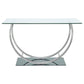 Danville U-shaped Glass Top Entryway Console Table Chrome