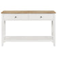Hollis 2-drawer Wood Entryway Console Table Brown and White
