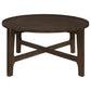 Cota Round Solid Wood Coffee Table Dark Brown