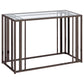Adri Glass Top Entryway Console Table Black Nickel