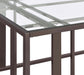 Adri Glass Top Entryway Console Table Black Nickel