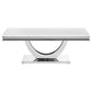 Kerwin U-base Rectangle Coffee Table White and Chrome