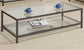 Trini 1-shelf Glass Top Coffee Table Black Nickel
