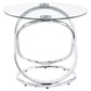 Warren 3-piece Oval Glass Top Coffee Table Set Chrome
