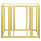 Adri Rectangular Glass Top Side End Table Matte Brass