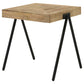 Avery Square End Table with Metal Legs Natural and Black