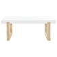 Pala Rectangular Coffee Table White High Gloss and Natural