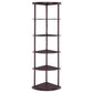Bonwick 72-inch 5-shelf Corner Bookshelf Cappuccino
