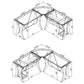 Monterey 67-inch Glass Top L-Shape Computer Desk Cappuccino