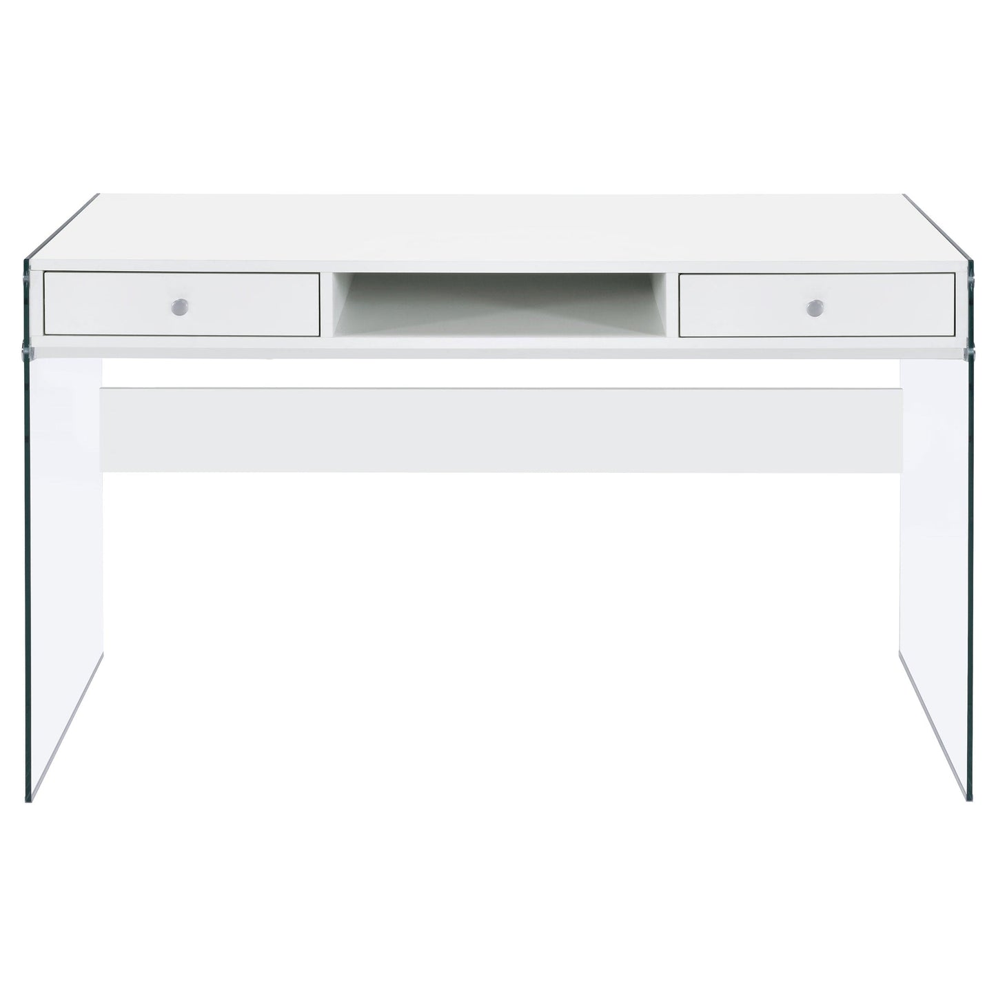 Dobrev 48-inch 2-drawer Writing Desk White High Gloss