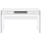 Dobrev 2-drawer Writing Desk Glossy White and Clear