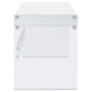 Dobrev 2-drawer Writing Desk Glossy White and Clear