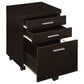 Skylar 3-drawer Home Office Mobile File Cabinet Cappuccino