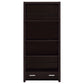 Skylar 71-inch 5-shelf Bookcase with Drawer Cappuccino