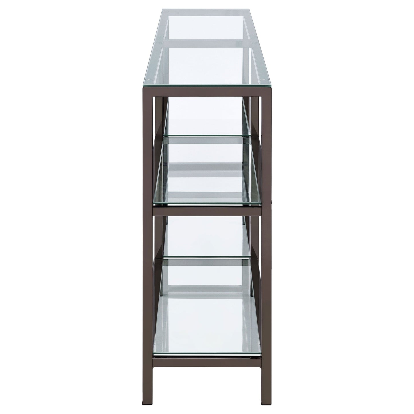 Kate 55-inch 4-shelf Console Bookcases Black Nickel