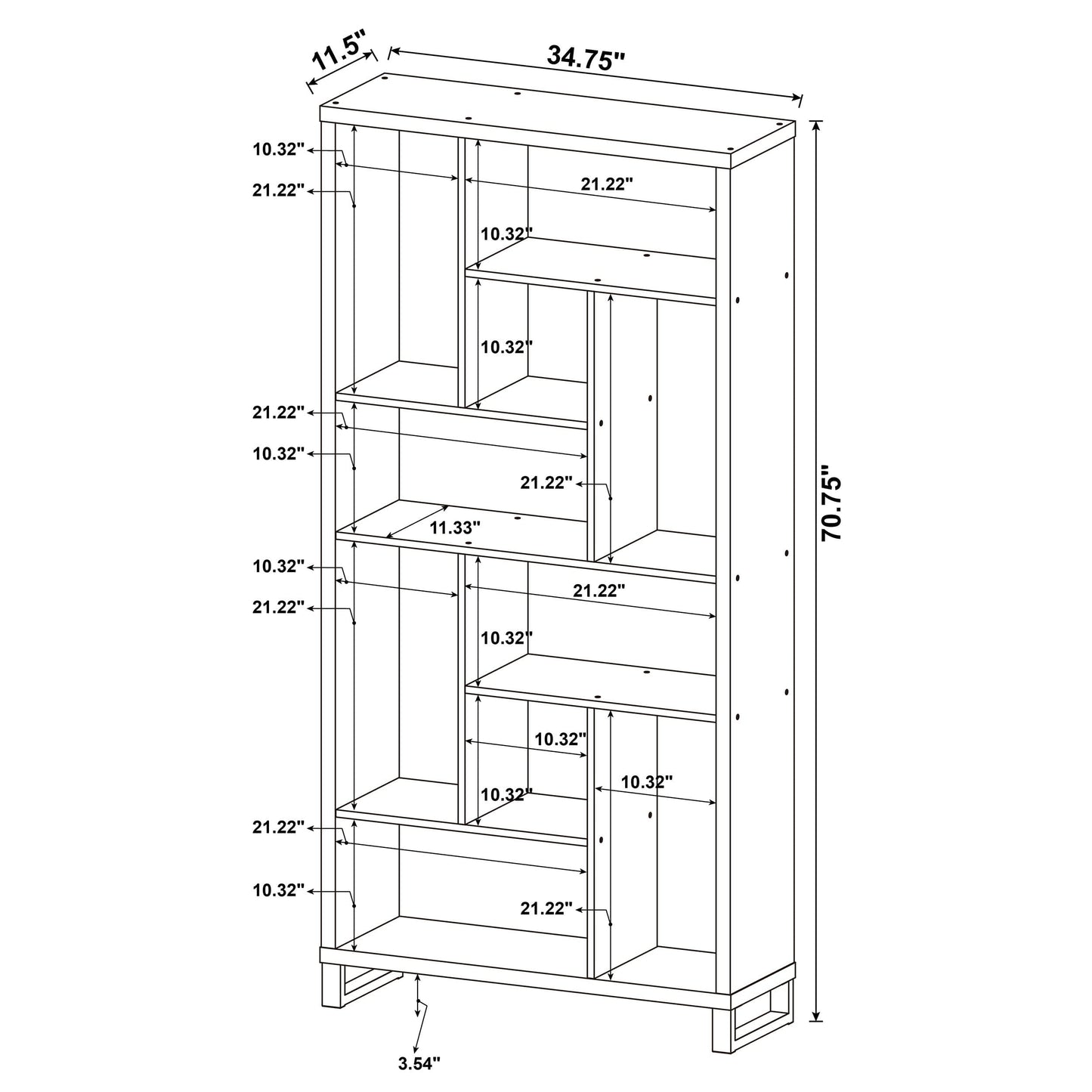 Delwin 71-inch 6-shelf Bookshelf Rustic Nutmeg