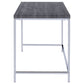 Kravitz Rectangular Writing Desk Weathered Grey and Chrome